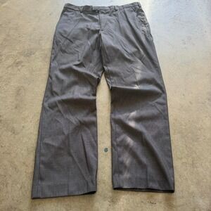 36x30 Grey Straight Wide Leg Dress Pants Y2K Grunge 2000s Vintage